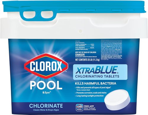 Clorox® Pool&Spa™ XtraBlue Chlorinating Tablets - Kills Bacteria & Stops Algae | 25 LB