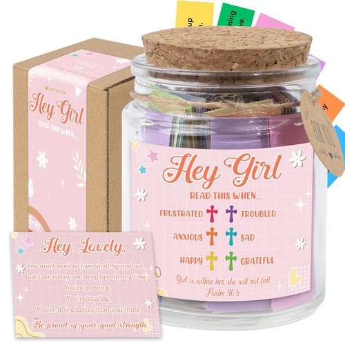Bible Verse Jar for Teen Girl – First Communion Gifts for Girls, Christian Gift For Teens, Graduation Gifts