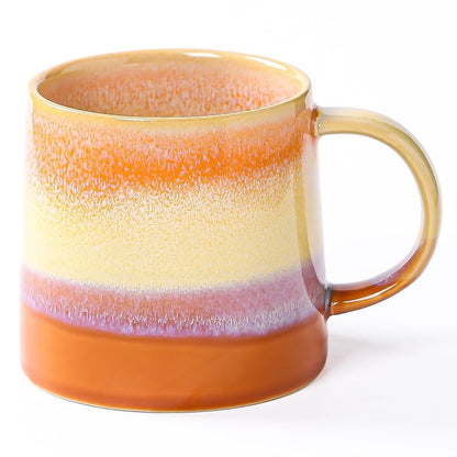 Orange 20 oz Large Ceramic Coffee Mug - Handmade Glazed Stoneware