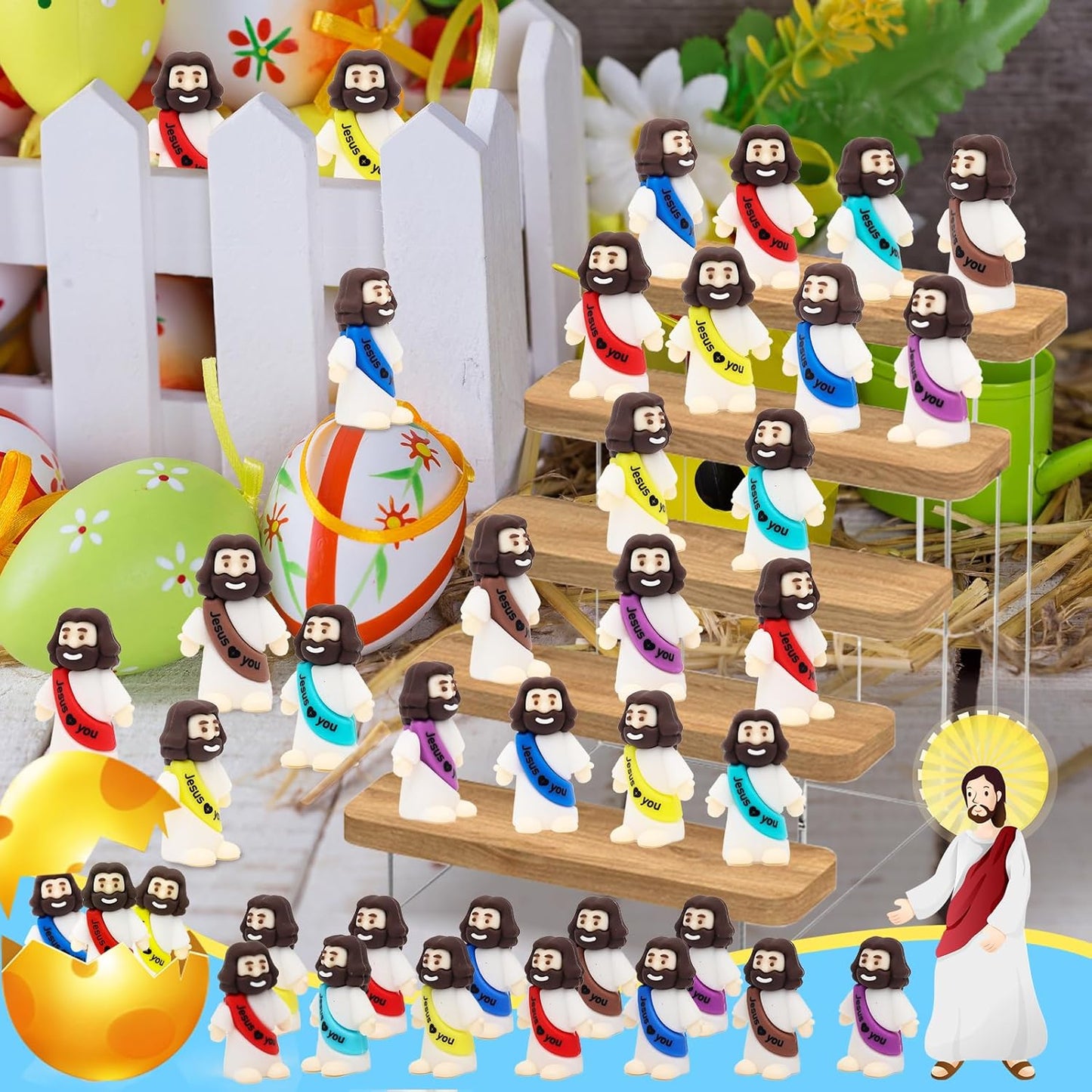 YuDanae Mini Baby Jesus Figures - 200pcs Bulk for Sunday School & Religious Party Favors | Perfect for Baptism Gifts & Easter Egg Stuffers