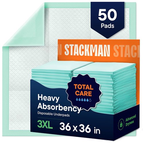 Chucks Pads Disposable Underpads - Absorbent Fluff Protection for Incontinence | 36x36 Extra Large, 50-Pack