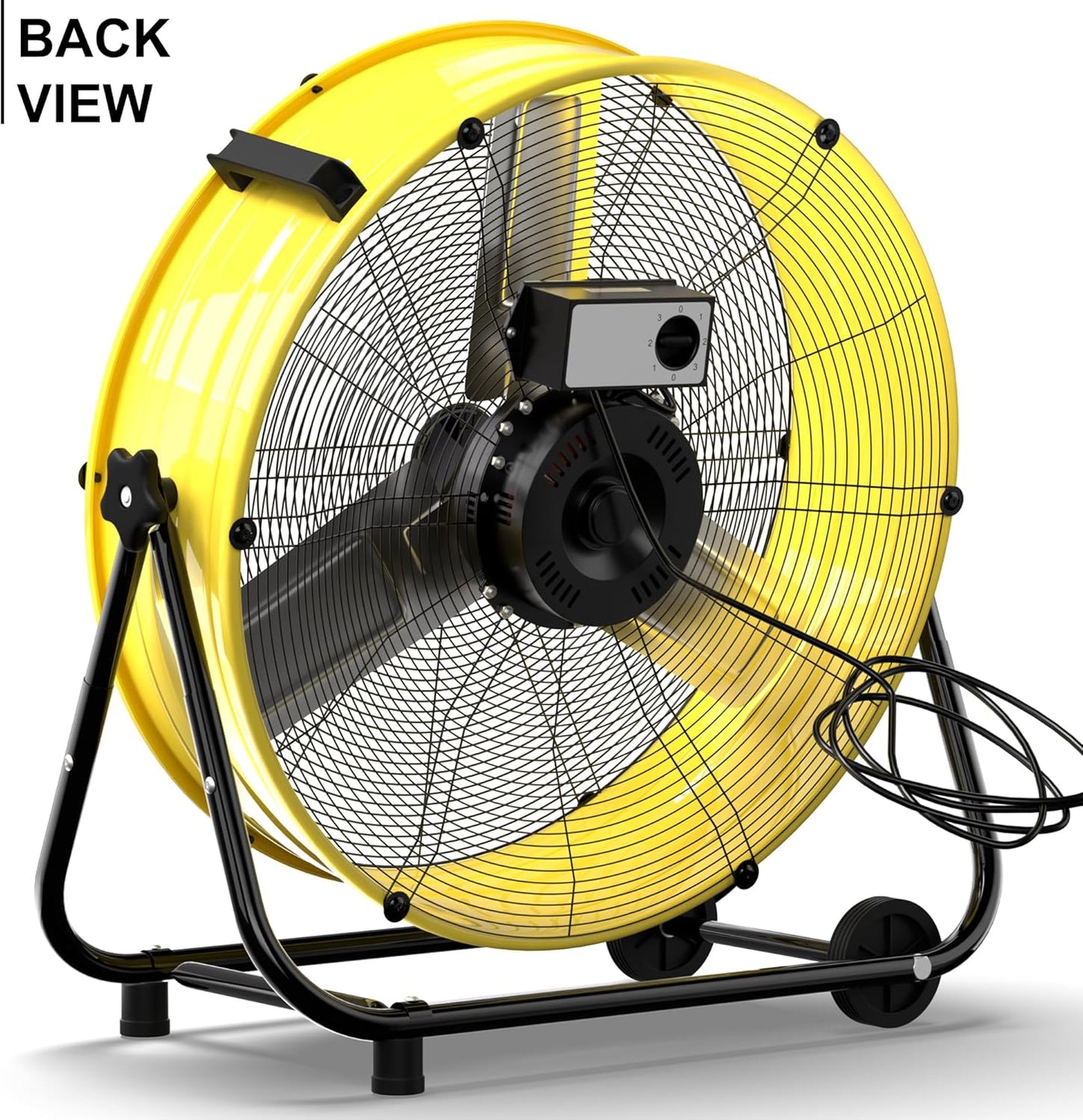 MEPTY 36-Inch Industrial Drum Fan, 21800 CFM High Velocity Floor Fan, 3-Speed Heavy Duty Metal Air Circulator for Shop, Warehouse, Workshop, Garage, Factory, 600W