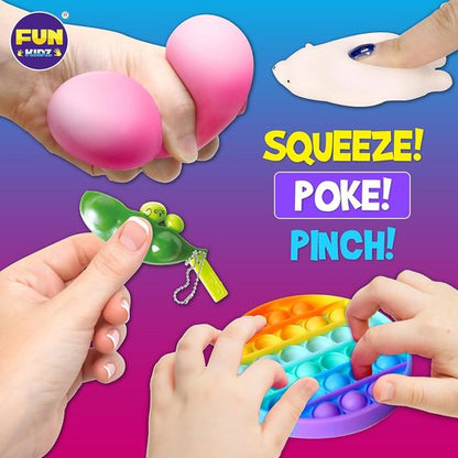 FunKidz Fidget Pack Box - Sensory Toys for Kids 4-12 | Portable Treasure Box for Parties & Gifts