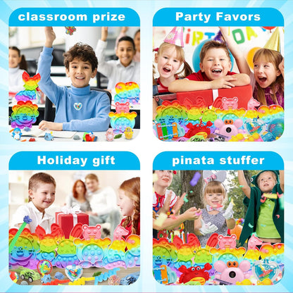 Skiennix Kids Party Favors - 1000 Pcs Fidget Toys Pack for Classroom Prizes & Stress Relief