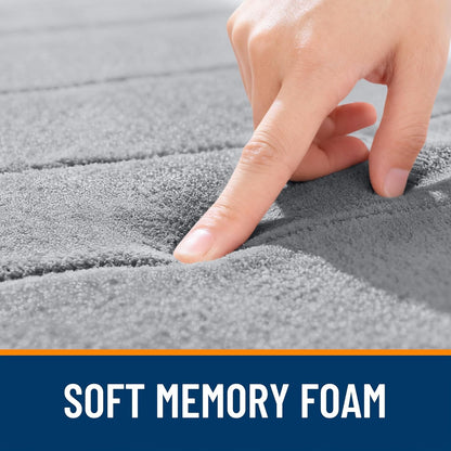 OLANLY Memory Foam Bath Mat - Super Soft & Absorbent Bathroom Rug | Quick Dry, Machine Washable, 30x20, Grey