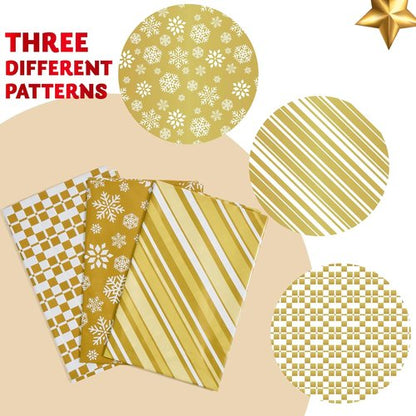 JOYIN Jumbo Gift Bags - 3 Pack 56”x36” Gold Holiday Plastic Bags for Christmas & Large Toys