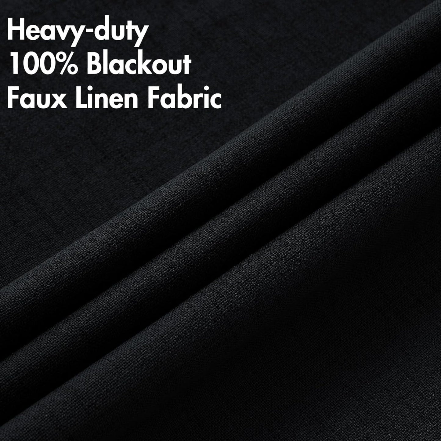 MIULEE 90-Inch Linen Texture Blackout Curtains - Thermal Insulated Grommet Drapes | 52x90 Inch (2 Panels)