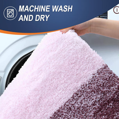 OLANLY Bathroom Rugs - Extra Soft Absorbent Microfiber Mat 34"x21" | Quick Dry & Machine Washable, Mauve