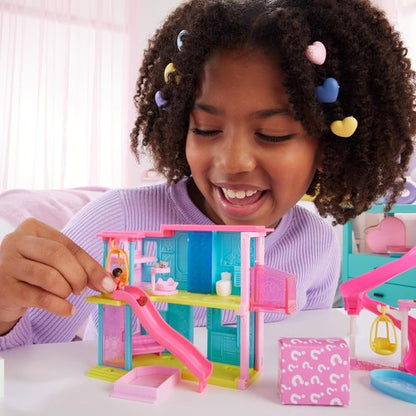 Barbie Mini Dreamhouse Dollhouse Set - Includes 1.5-Inch Doll, Furniture, Elevator & Pool