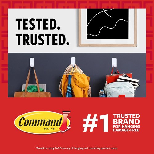 Command 15 lb Large Picture Hanging Strips - Damage-Free Wall Hangers for Home Decor | 14 Pairs (28 Strips)