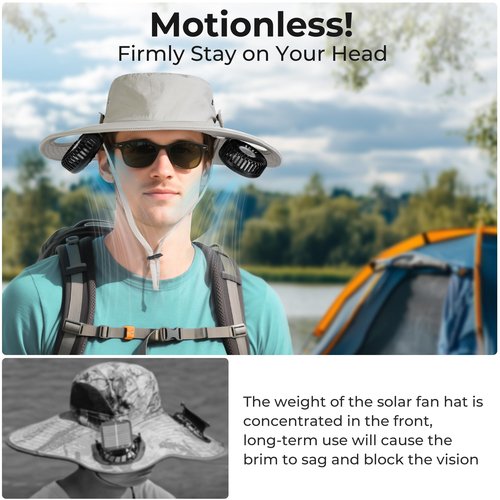 AMACOOL 2-in-1 Bucket Hat Fan with Detachable Neck Fan, UPF 50+ Wide Brim Sun Hat, Father's Day Gifts for Dad Husband, Fishing Essentials 2026 for Men Women Camping Hiking Beach Gardening Outdoor