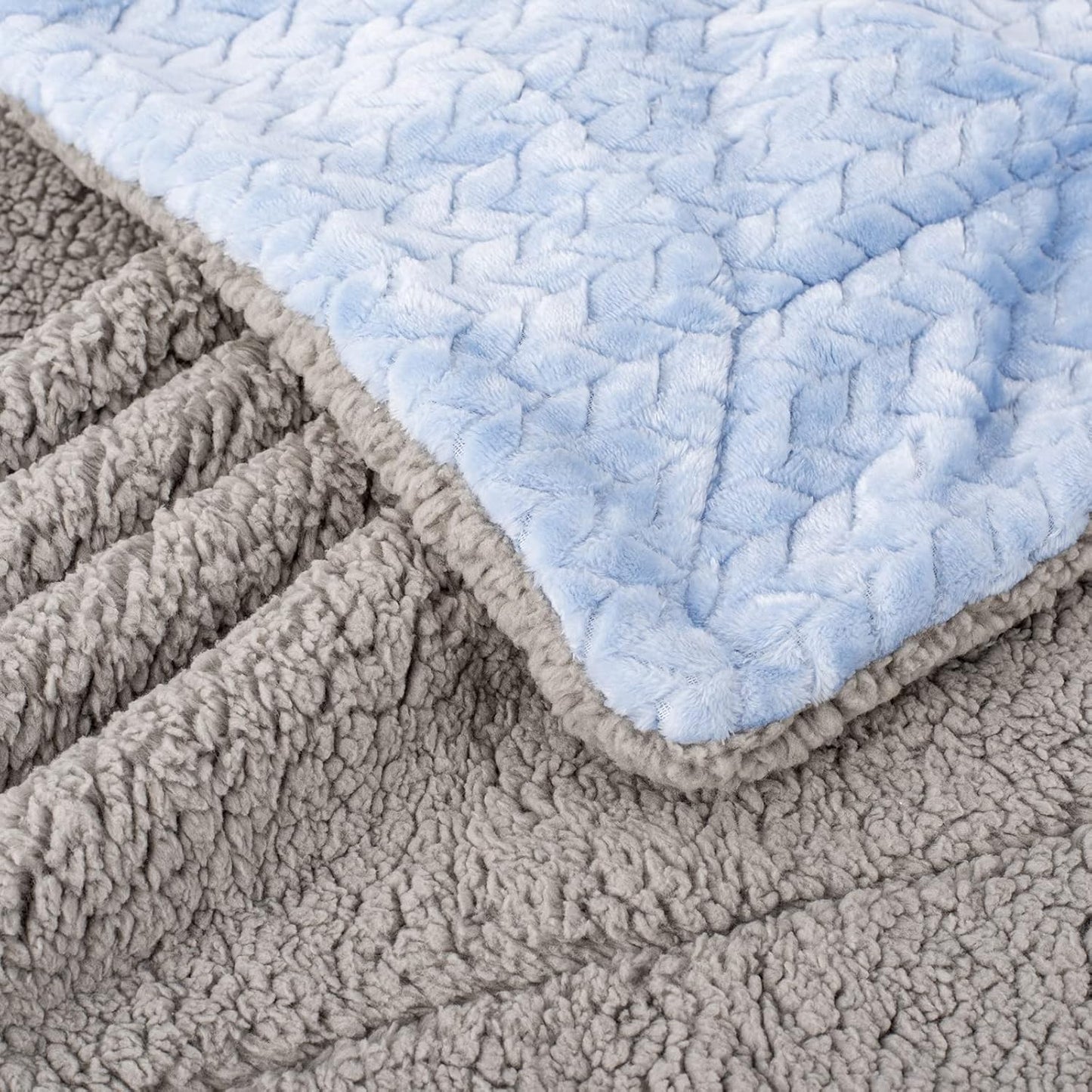 Skiennix Fuzzy Blanket - Soft, Warm Coral Fleece for Baby | Cozy Toddler Receiving Blanket (40" x 48", MD-Sky Blue)