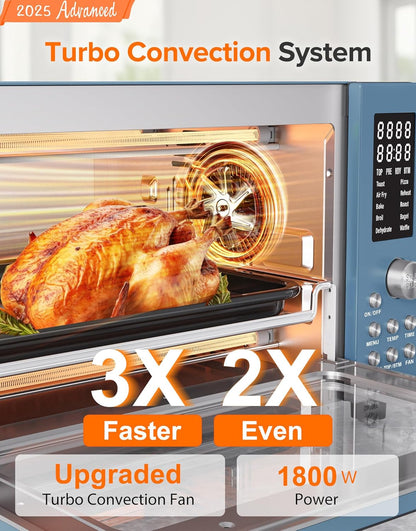 Nuwave Bravo Pro Smart Air Fryer - 10-in-1 Convection Oven with Quicker Crisp Technology | 21QT, Cozy Blue