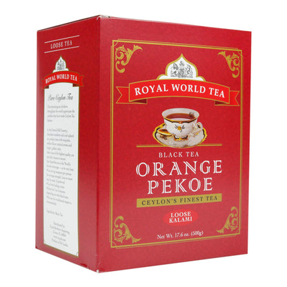 Royal World Black Tea Orange Pekoe Kalami Ceylons Finest, Natural Aroma and Bright, Golden Color, 17.6 oz