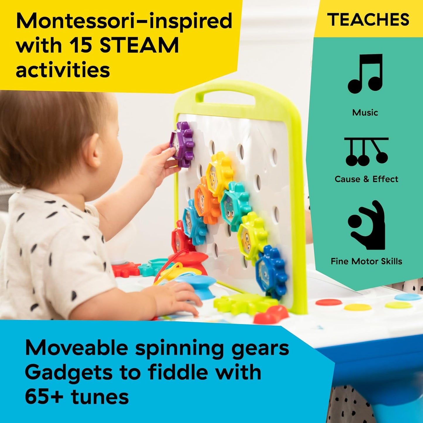 Baby Einstein Curiosity Table - Montessori Activity Play Station for 12 Months & Up | Interactive Floor Toy