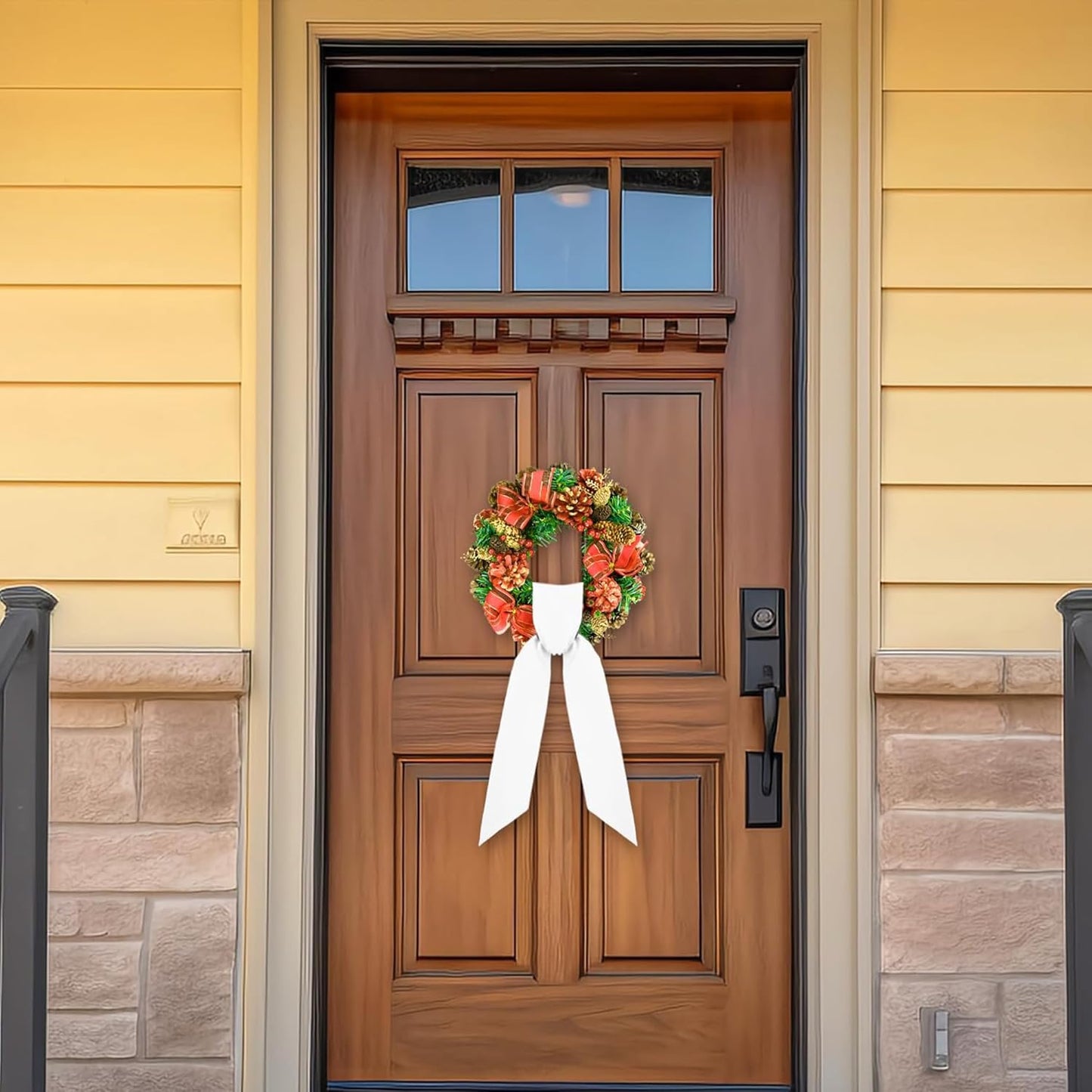 RunNico White Wreath Sash - 2 Pack, 3.3" W x 52.8" L | Perfect for Easter, Weddings, and Holiday Decor