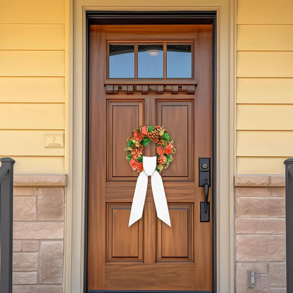 RunNico White Wreath Sash - 2 Pack, 3.3" W x 52.8" L | Perfect for Easter, Weddings, and Holiday Decor