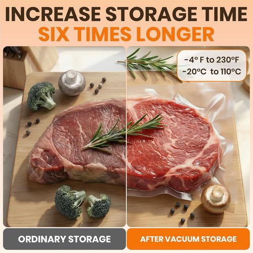 FUNFERY Vacuum Sealer Bags - 200 Precut Quart 8" x 12" | BPA-Free Airtight Food Storage for Meal Prep & Sous Vide