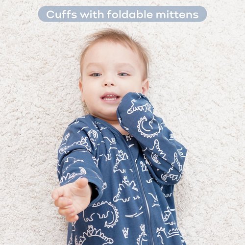 Yoofoss Baby Sleep Sack 6-12 Months Long Sleeve Wearable Blanket Baby 100% Cotton 2-Way Zipper 0.5 Tog Infants Sleeping Sack, Lightweight(Medium)