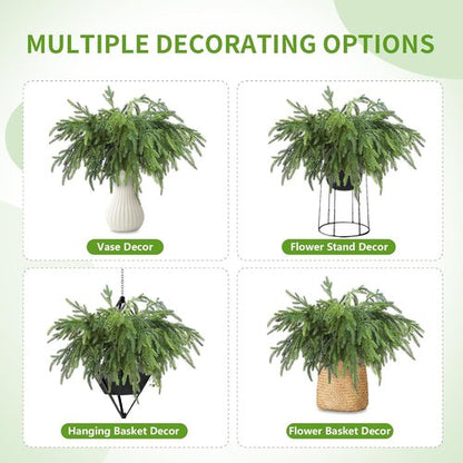 Bdor 12 Pack Norfolk Pine Branches - 18 Inch Faux Greenery Sprays for Holiday Decor & Centerpieces