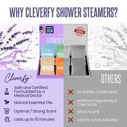 Cleverfy Shower Steamers Aromatherapy - Easter Basket Stuffers for Teens and Adults - Easter Gifts for Women and Men, Girls and Boys - 6 Tablets