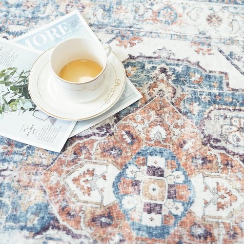 Hallway Washable Runner Rug - Vintage Soft Non-Slip Carpet for Entryway | 2'6''x14', Brick