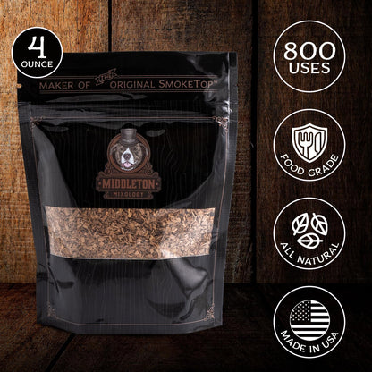 SmokeTop® 4oz Bag - Cocktail Smoker Chips for Old Fashioned Cocktails, Whiskey, & Bourbon - by Middleton Mixology Made in The USA (800 uses) (Cherry)