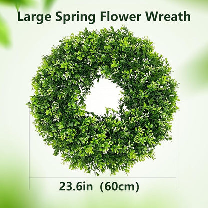 26in Artificial Christmas Wreath with Greenery, White-Berries