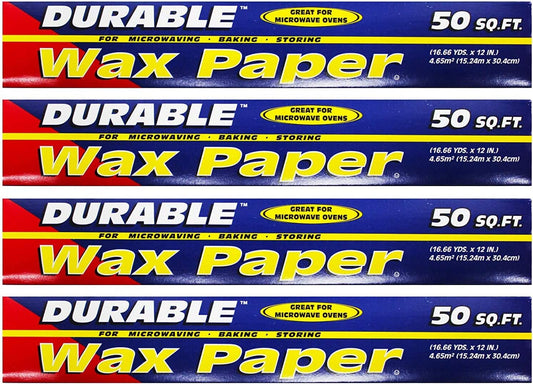 Skiennix Durable Wax Paper - Versatile for Microwave, Baking, Storing | 4 Pack