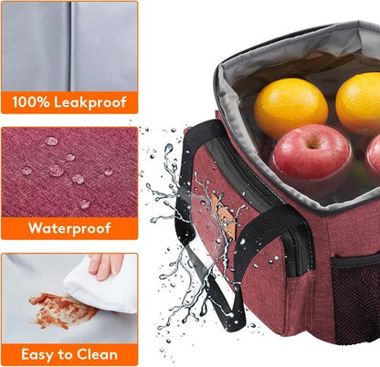 Lifewit Insulated Lunch Bag - Soft Cooler Tote for Men & Women | Burgundy 12-Can Capacity (9L)