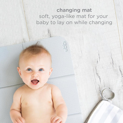 Ubbi On-the-Go Changing Mat - Soft, Portable Diaper Bag Accessory for Newborns | Easy to Clean, Gray