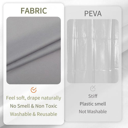 ALYVIA SPRING Stall Fabric Shower Curtain Liner Waterproof - 48" x 72", Soft & Lightweight Stall Size Shower Curtain with Magnets, Machine Washable - 48x72, Grey
