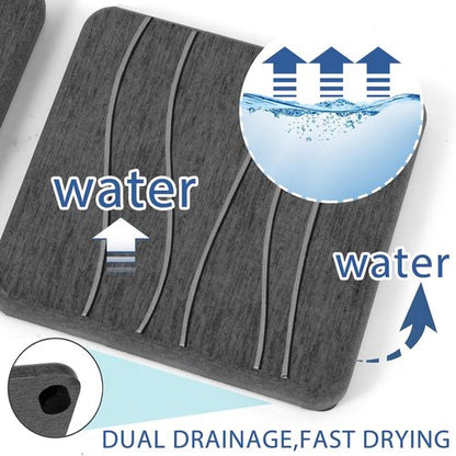 Diatomite Coasters by Skiennix - Fast Drying Water Absorbing Stone Tray Set | 2PCS for Kitchen & Bathroom