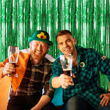 Green Streamers Backdrop by [Brand Name] - Jungle Party Decorations | Foil Fringe Curtains for Birthdays & Events