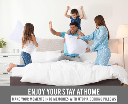 Utopia Bedding Bed Pillows - Cooling Down Alternative Set of 2 | Standard Size for All Sleep Positions