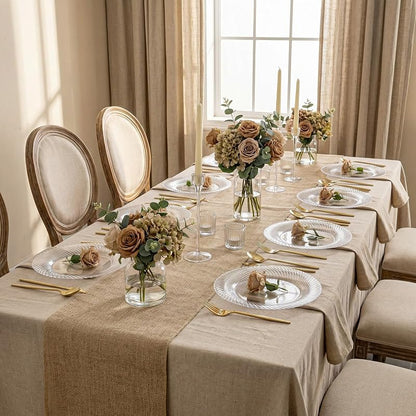 Clear 10-Inch Disposable Plates, 100 Pcs - Fancy Crystal Look, Food-Grade
