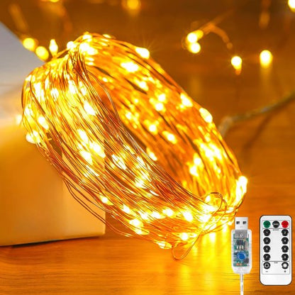 Ariceleo LED String Lights - 16.4ft Battery & 65.6ft USB with 8 Lighting Modes
