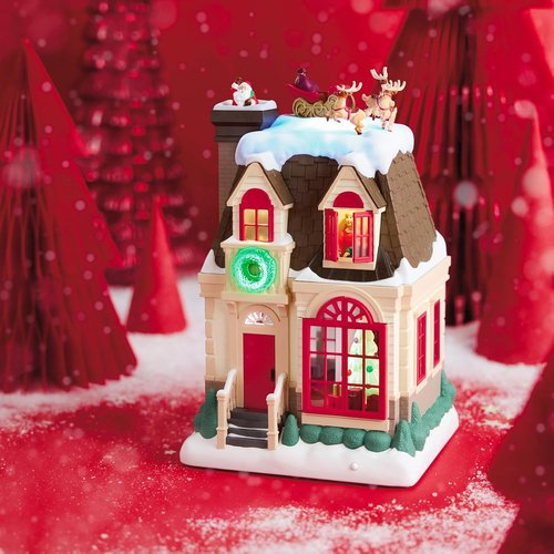 Hallmark Keepsake Musical Christmas Tabletop Decoration - Up On The Housetop with Light & Motion