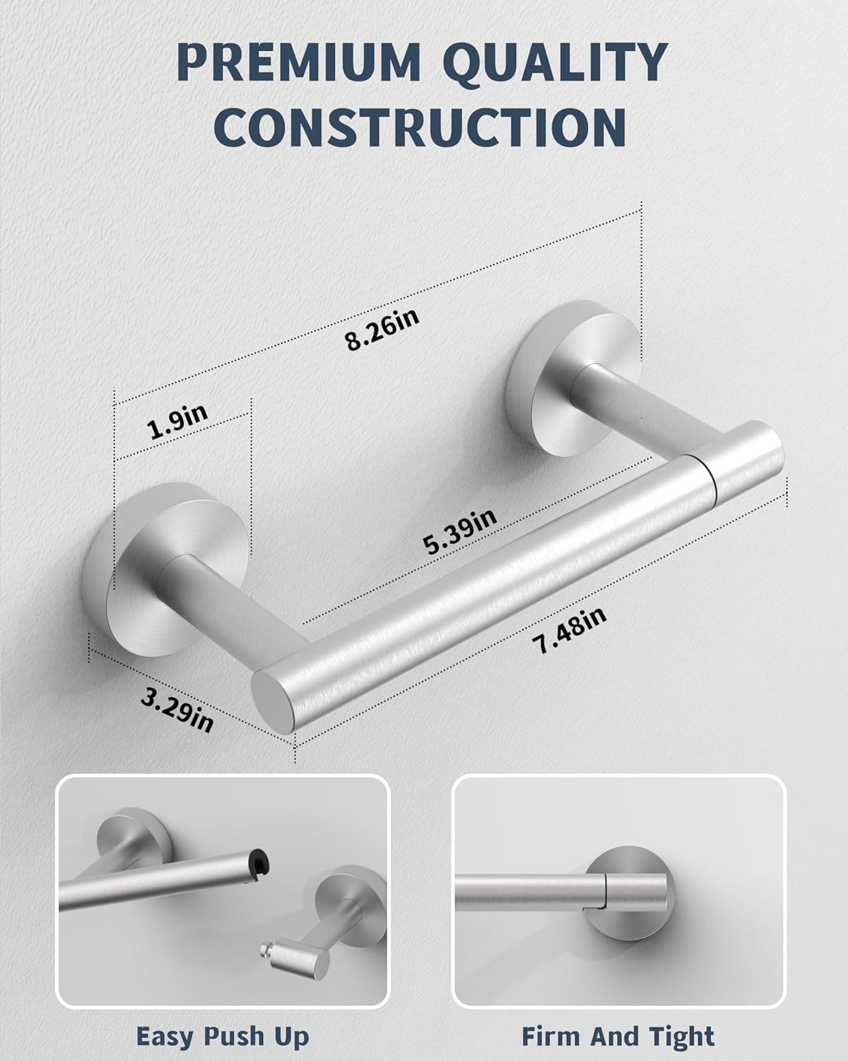 RARXTR Toilet Paper Holder - Wall-Mounted SUS304 Stainless Steel Double Post Design | Brushed Nickel Finish