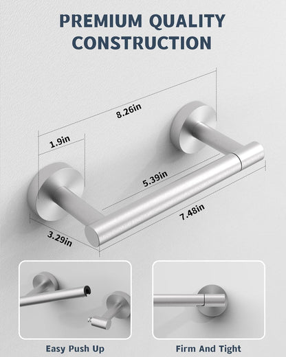 RARXTR Toilet Paper Holder - Wall-Mounted SUS304 Stainless Steel Double Post Design | Brushed Nickel Finish