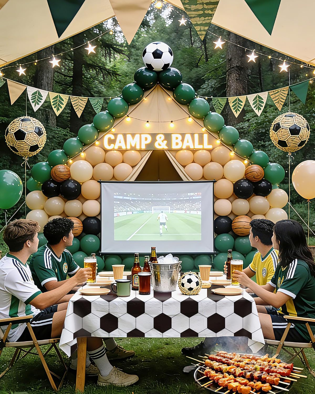 Niuara Soccer Table Cloth - 4 Pack Disposable 54" x 108" Tablecloths for Soccer Parties & World Cup 2026