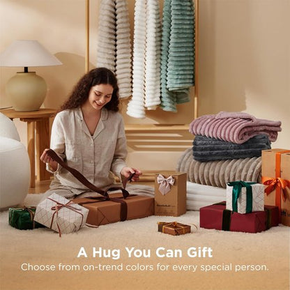 Bedsure GentleSoft Grey Fleece Queen Blanket - Cozy, Soft Throw for Couch | 90x90 Inches