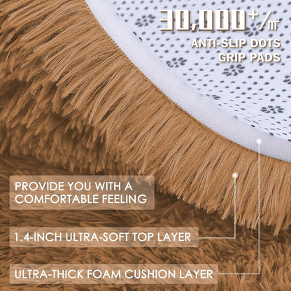 OLANLY Runner Rugs - Soft, Machine Washable Shaggy Carpet for Hallway & Bedroom | Khaki, 2x6 ft