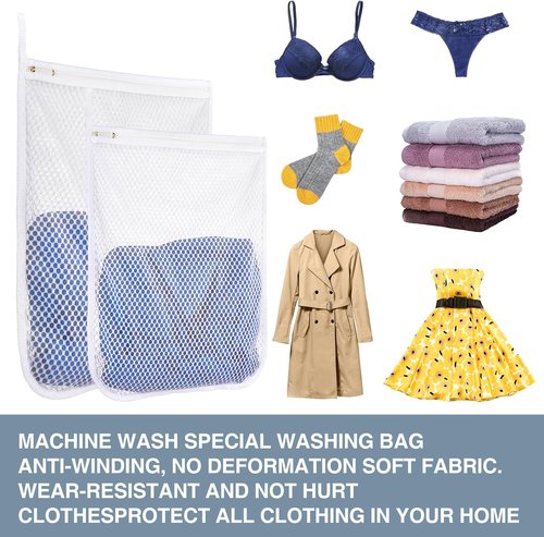 Durable Honeycomb Mesh Laundry Bags by [Brand Name] - 3 Pcs for Delicates | 16" x 19" Size