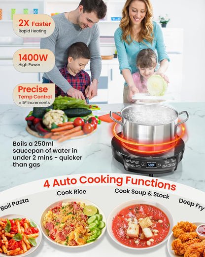 Nuwave Portable Induction Cooktop - Advanced Countertop Burner with Probe & 91 Temperature Settings | 12” Ceramic Glass