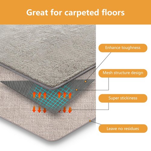 Rug Carpet Gripper Keep Rug in Place on Carpet, Non Slip Rug Pads Grippers for Hardwood Floors and Tiles 12 PCS