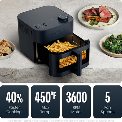 Chefman Crispinator Air Fryer - 6-in-1, 8 Qt Capacity, TurboFry Pro Technology, Nonstick Ceramic Basket