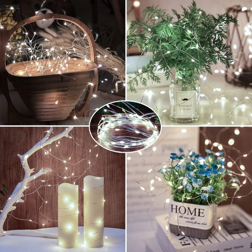 Brightown 24 Pack LED Fairy Lights - Waterproof 7 ft String Lights for Crafts & Weddings | White Silver Wire