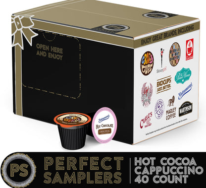 Cappuccino & Hot Chocolate Variety Pack, Including Flavored Hot Chocolate & Cappuccino Coffee for Keurig KCups Machines, Hot Cocoa Coffee Pods Variety, Coffee | Set, Hot Chocolate | Set, 40 Count