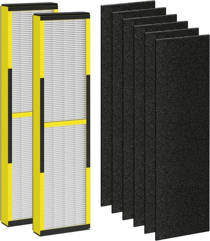 Germ Guardian FLT4825 Replacement Filter - 2 True HEPA + 6 Carbon Filters for AC4825, AC4300, AC4900